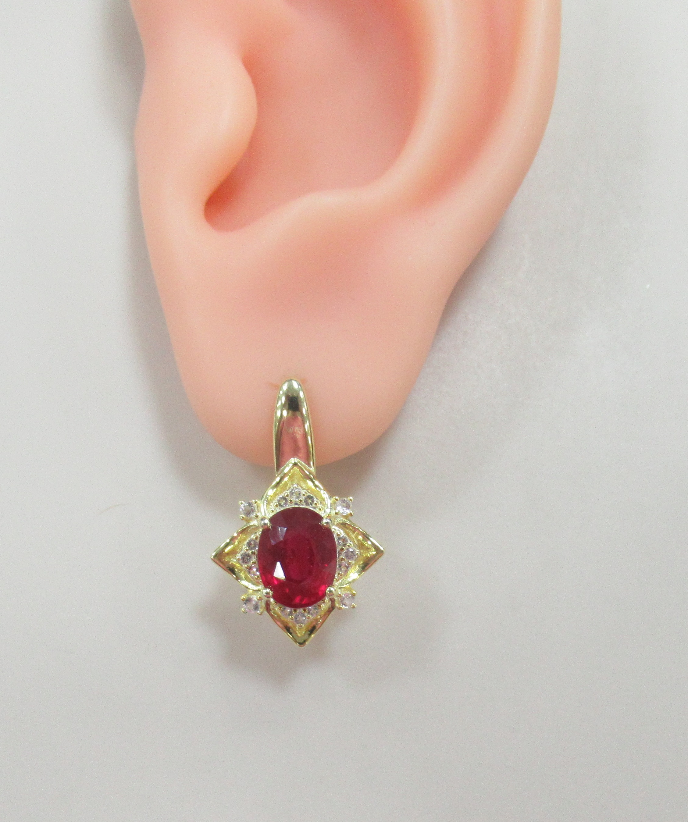 Серебряные серьги с рубинами